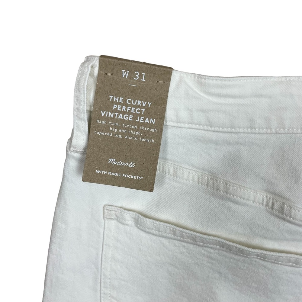 Madewell The Curvy Perfect Vintage Jean in White Size 31x26 #759 - Picture 10 of 10